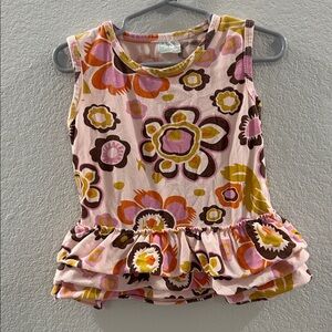 Tutu & Lulu Girls Floral Ruffle Tank Top - Pink